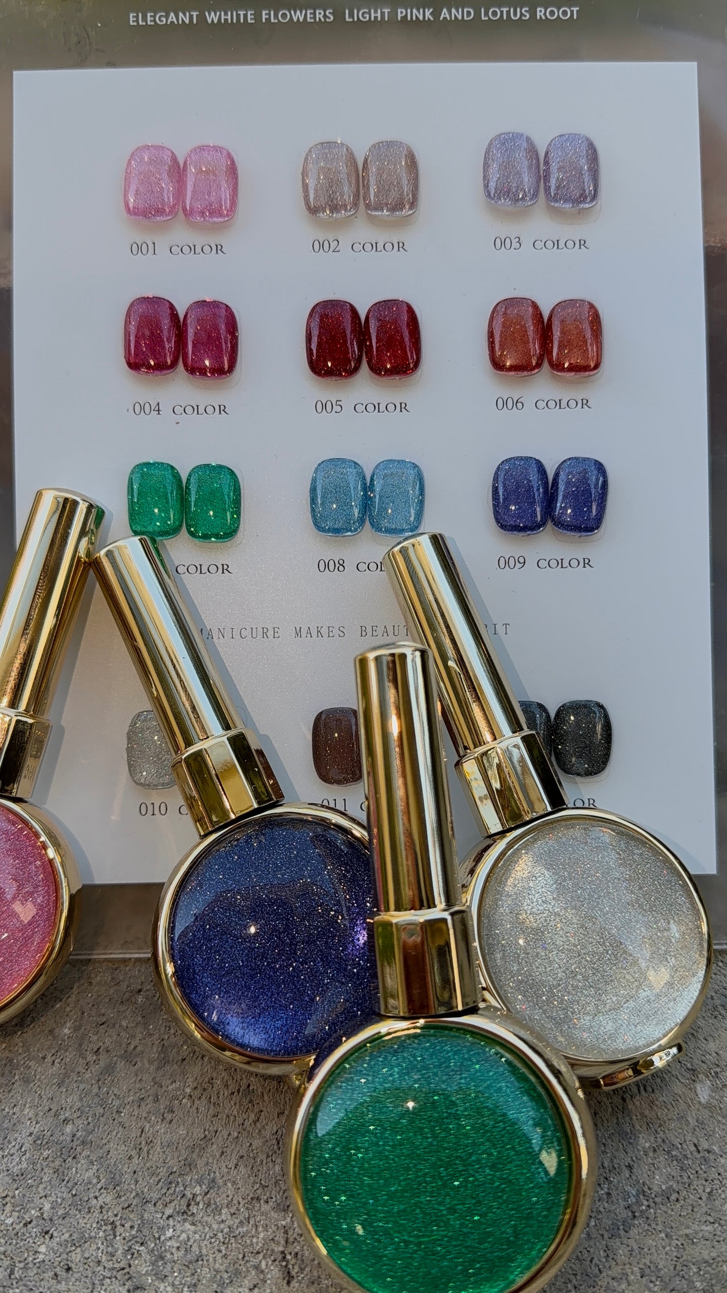 COLUX Reflective Holographic Glitter Gel Polish – 12 Colors Collection