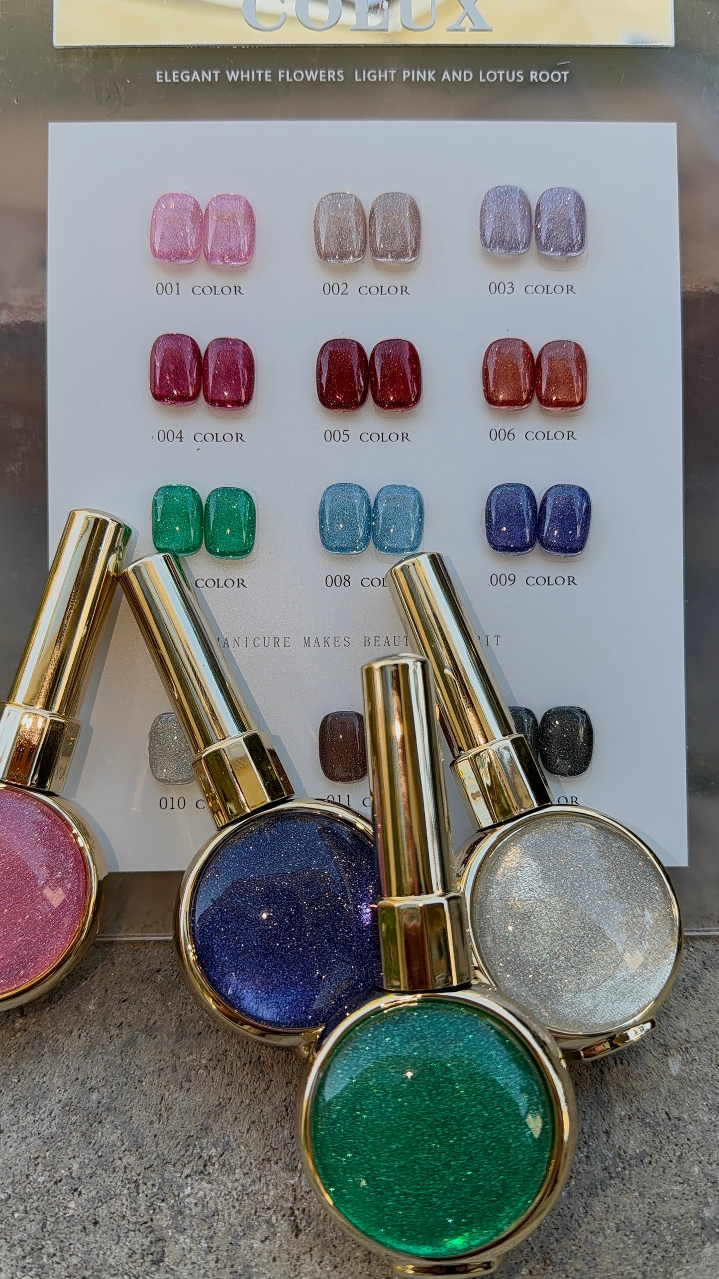 COLUX Reflective Holographic Glitter Gel Polish – 12 Colors Collection