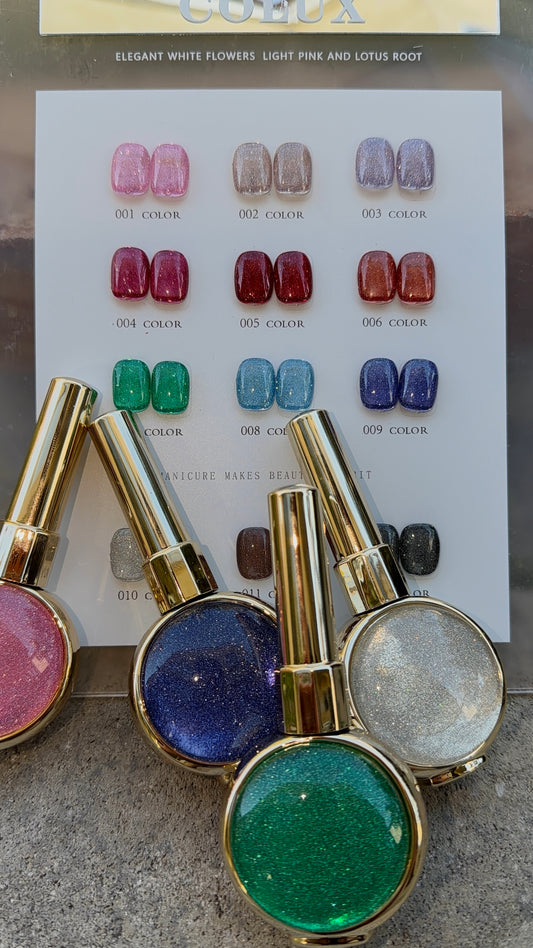 COLUX Reflective Holographic Glitter Gel Polish – 12 Colors Collection